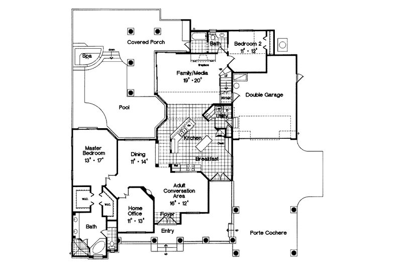 Home Plan - Floor Plan - Main Floor for Craftsman House Plan #417-657 - 3 bed, 3 bath