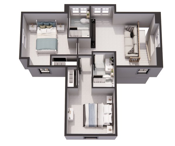 Farmhouse Floor Plan - Upper Floor Plan #51-1269