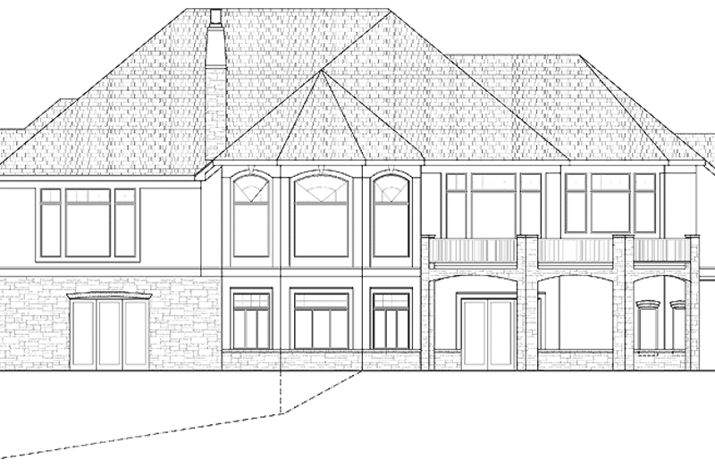 Home Plan - Exterior - Rear Elevation for Tudor House Plan #328-355 - 3 bed, 3 bath