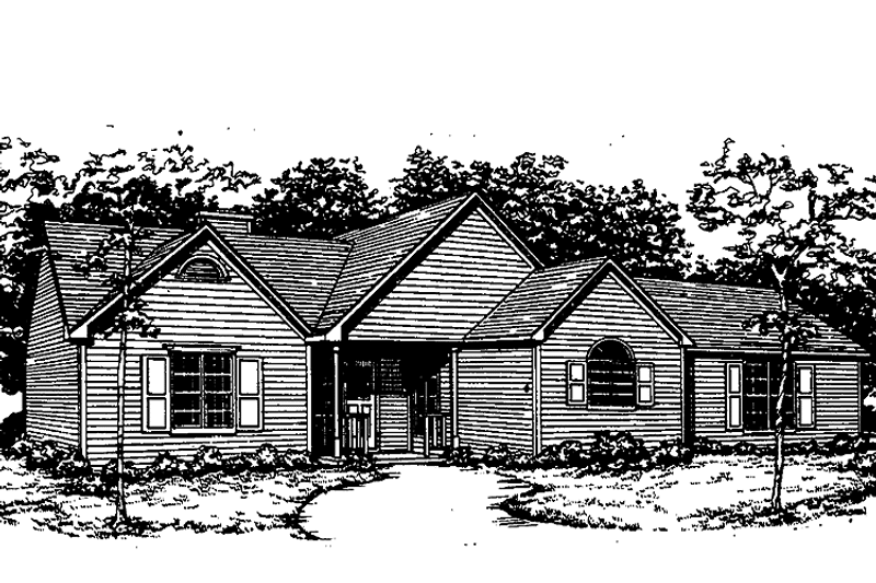 Home Plan - Exterior - Front Elevation 3 for Ranch House Plan #30-319 - 3 bed, 2 bath