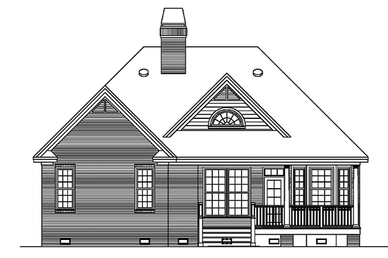 Exterior - Rear Elevation for Ranch House Plan #929-660 - 3 bed, 2 bath