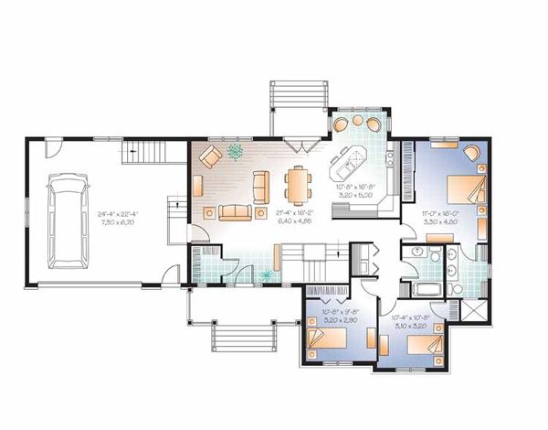 Architectural House Design - Country Floor Plan - Main Floor Plan #23-2516