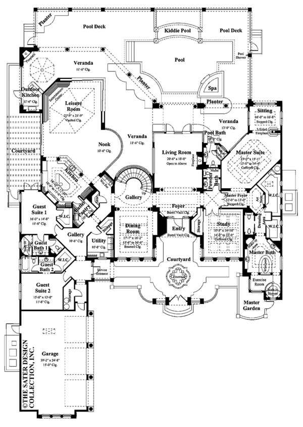 Architectural House Design - Mediterranean Floor Plan - Main Floor Plan #930-325