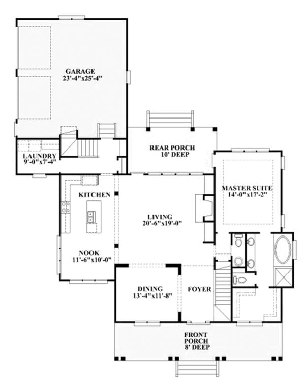 Home Plan - Colonial Floor Plan - Main Floor Plan #991-26