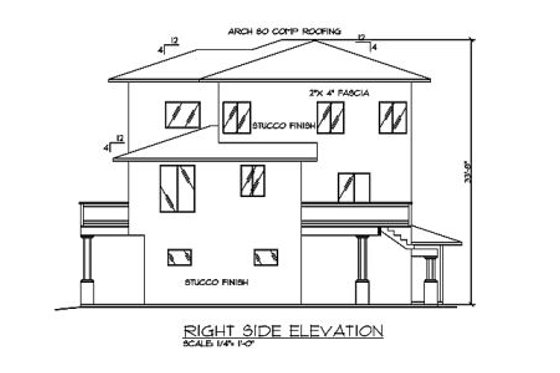 Exterior - Other Elevation 1 for Modern House Plan #117-440 - 3 bed, 3 bath