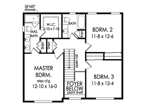 Dream House Plan - Colonial Floor Plan - Upper Floor Plan #1010-198