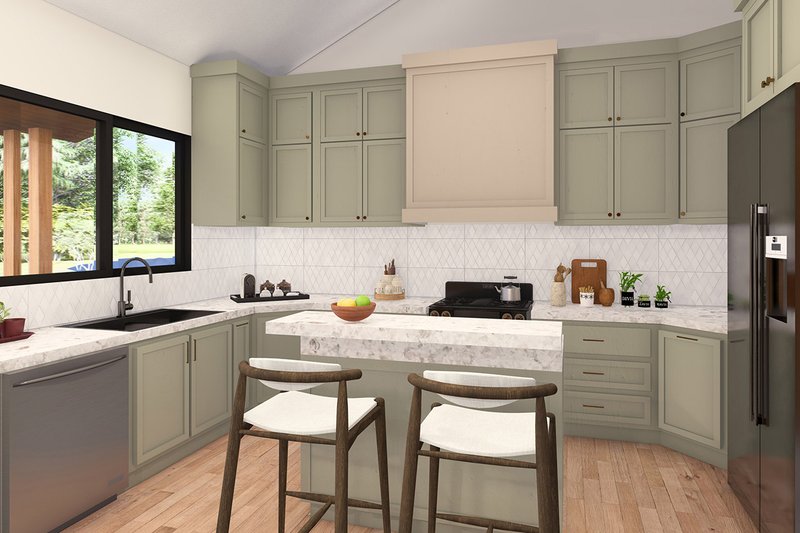Architectural House Design - Interior - Kitchen for Craftsman House Plan #124-1370 - 3 bed, 2.5 bath
