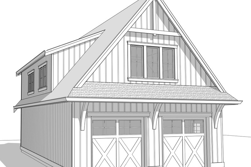 House Blueprint - Exterior - Front Elevation 4 for Farmhouse House Plan #1114-45 - 2 bed, 1 bath