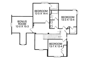 Floor Plan - Upper Floor for Country House Plan #46-777 - 4 bed, 2.5 bath