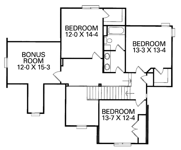 House Blueprint - Country Floor Plan - Upper Floor Plan #46-777
