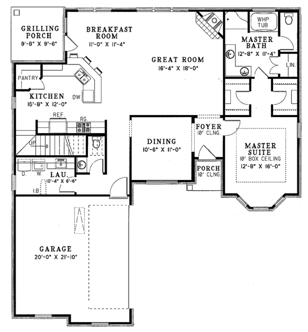 House Plan Design - Country Floor Plan - Main Floor Plan #17-3067