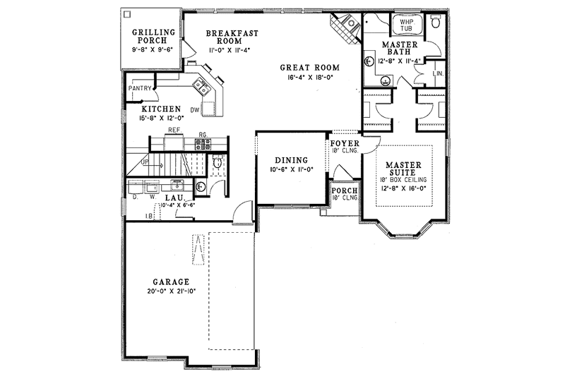 Home Plan - Floor Plan - Main Floor for Country House Plan #17-3067 - 4 bed, 2.5 bath