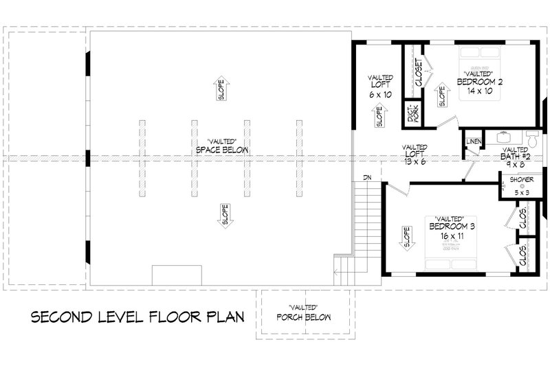 House Blueprint - Floor Plan - Upper Floor for Country House Plan #932-1062 - 3 bed, 2.5 bath