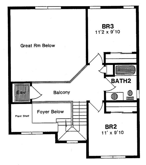 House Plan Design - Country Floor Plan - Upper Floor Plan #316-231