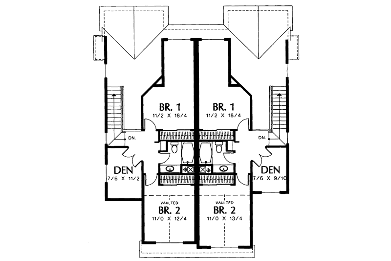 Home Plan - Floor Plan - Upper Floor for Bungalow House Plan #48-755 - 2 bed, 1.5 bath