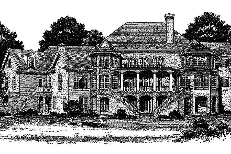 House Blueprint - Exterior - Rear Elevation for Classical House Plan #453-203 - 4 bed, 5 bath