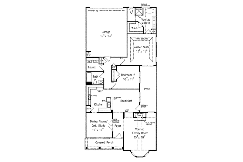 Home Plan - Floor Plan - Main Floor for Country House Plan #927-296 - 2 bed, 2 bath