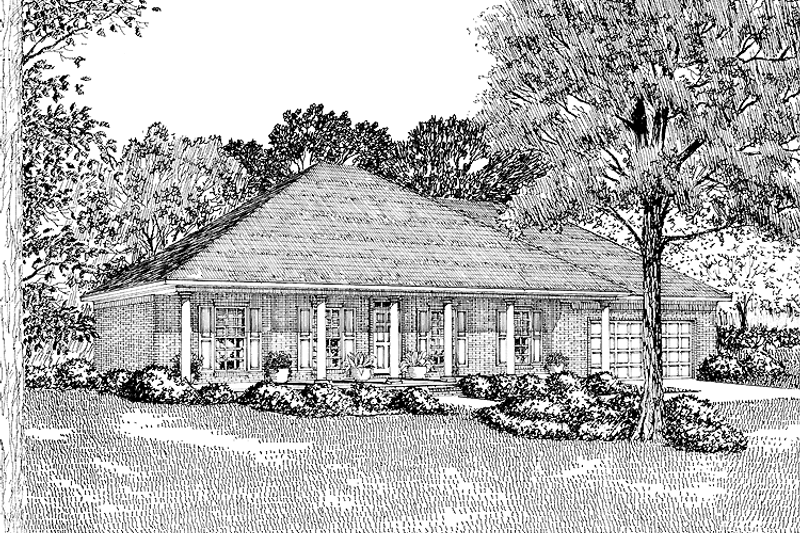 Country Style House Plan - 3 Beds 2 Baths 1746 Sq/Ft Plan #17-2701