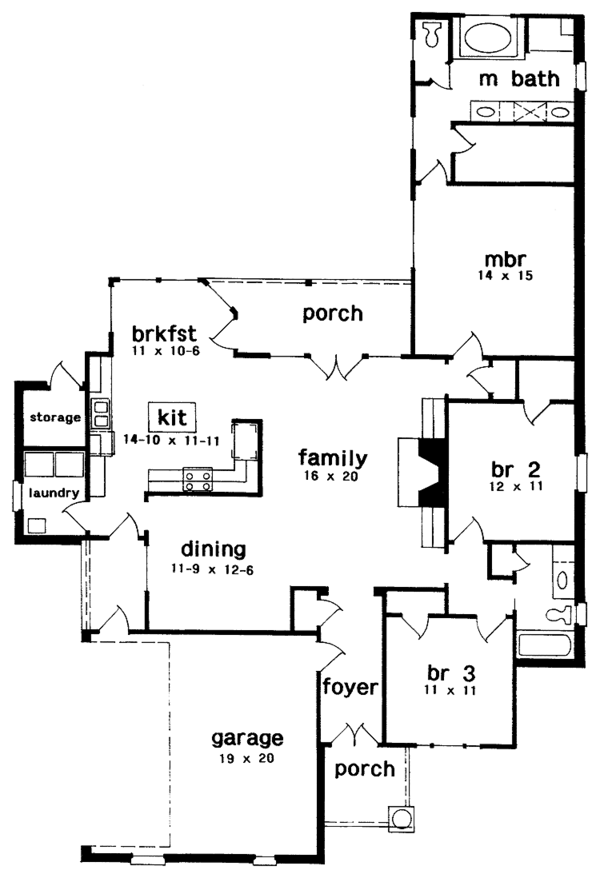 House Plan Design - European Floor Plan - Main Floor Plan #301-129