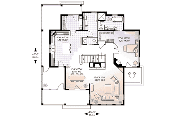 Floor Plan - Main Floor for Country House Plan #23-420 - 4 bed, 3.5 bath