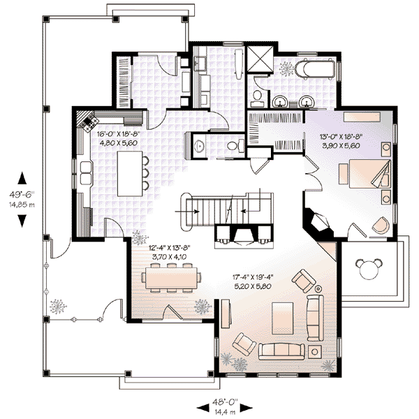 House Plan Design - Country Floor Plan - Main Floor Plan #23-420