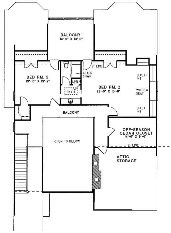 Architectural House Design - Traditional Floor Plan - Upper Floor Plan #17-2630