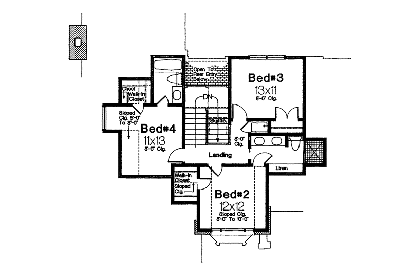 Dream House Plan - Floor Plan - Upper Floor for Traditional House Plan #310-1050 - 4 bed, 3.5 bath