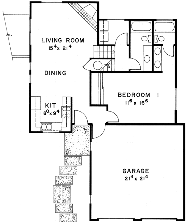 House Plan Design - Contemporary Floor Plan - Main Floor Plan #60-748