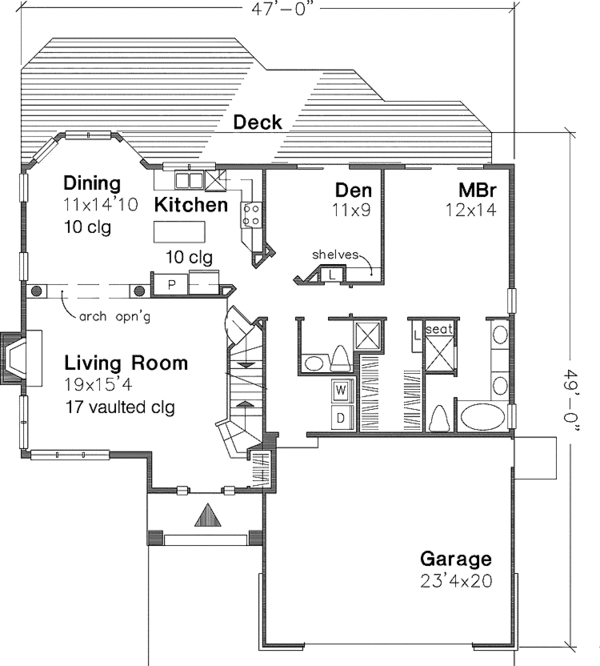 House Blueprint - Traditional Floor Plan - Main Floor Plan #320-528
