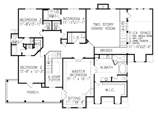 Home Plan - Traditional Floor Plan - Upper Floor Plan #54-321