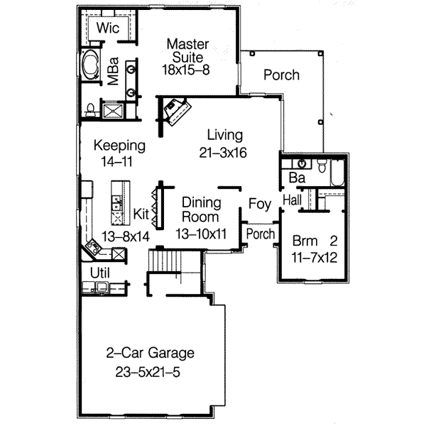 Architectural House Design - European Floor Plan - Main Floor Plan #15-289