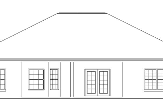 Exterior - Rear Elevation for Mediterranean House Plan #1058-76 - 4 bed, 2 bath