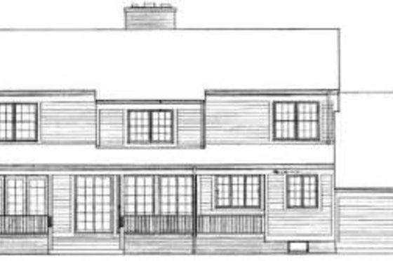 Exterior - Rear Elevation for Country House Plan #72-455 - 4 bed, 3.5 bath