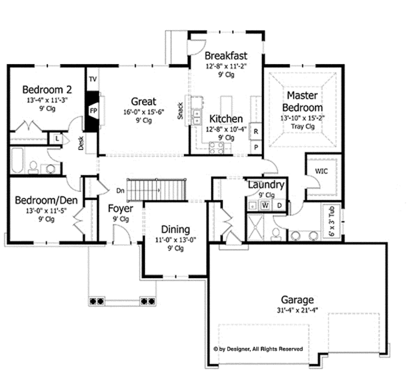 Dream House Plan - European Floor Plan - Main Floor Plan #51-997