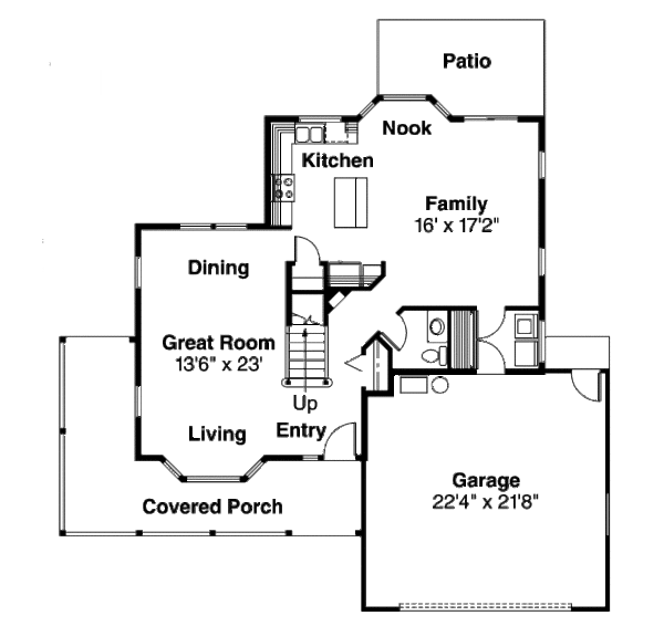 Farmhouse Floor Plan - Main Floor Plan #124-196