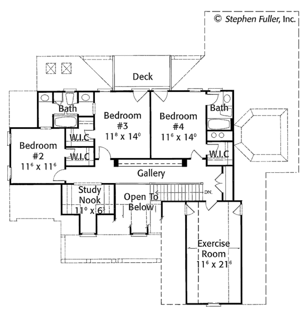 House Plan Design - European Floor Plan - Upper Floor Plan #429-369