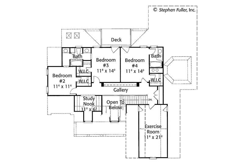 Home Plan - Floor Plan - Upper Floor for European House Plan #429-369 - 4 bed, 3.5 bath