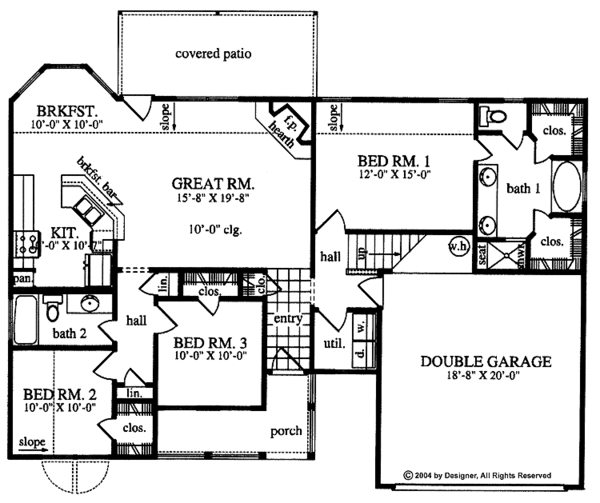 Architectural House Design - Country Floor Plan - Main Floor Plan #42-411