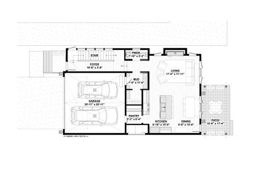 Floor Plan - Main Floor for Contemporary House Plan #928-387 - 3 bed, 3.5 bath