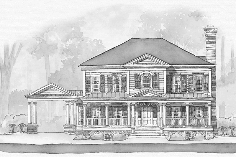 Dream House Plan - Exterior - Front Elevation 3 for Classical House Plan #429-263 - 4 bed, 3.5 bath