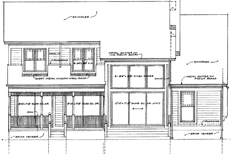 Home Plan - Exterior - Rear Elevation for Victorian House Plan #72-895 - 4 bed, 2.5 bath