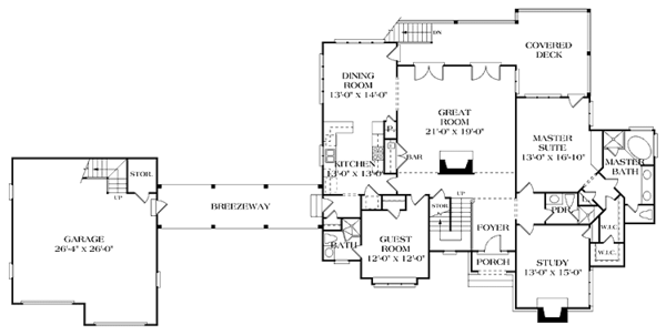 House Plan Design - Country Floor Plan - Main Floor Plan #453-226