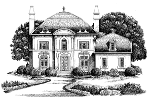 House Plan Design - Exterior - Front Elevation for European House Plan #429-150 - 4 bed, 4.5 bath
