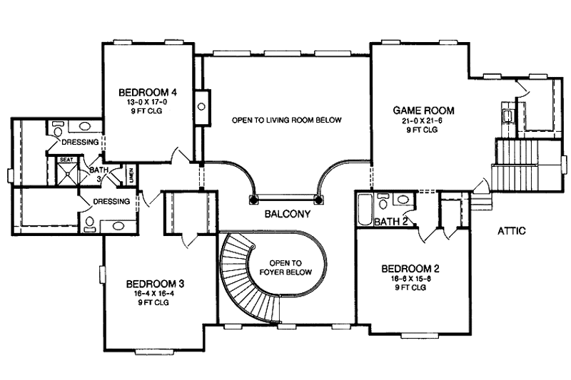 Dream House Plan - Floor Plan - Upper Floor for Colonial House Plan #952-253 - 4 bed, 3.5 bath