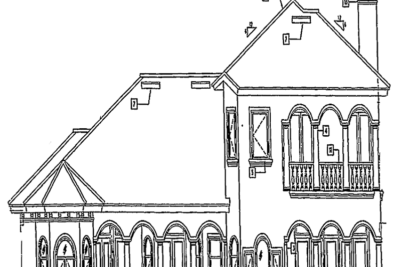 House Blueprint - Exterior - Rear Elevation for Mediterranean House Plan #417-633 - 5 bed, 4.5 bath