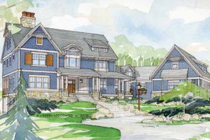Exterior - Front Elevation 3 for Craftsman House Plan #928-30 - 3 bed, 4 bath