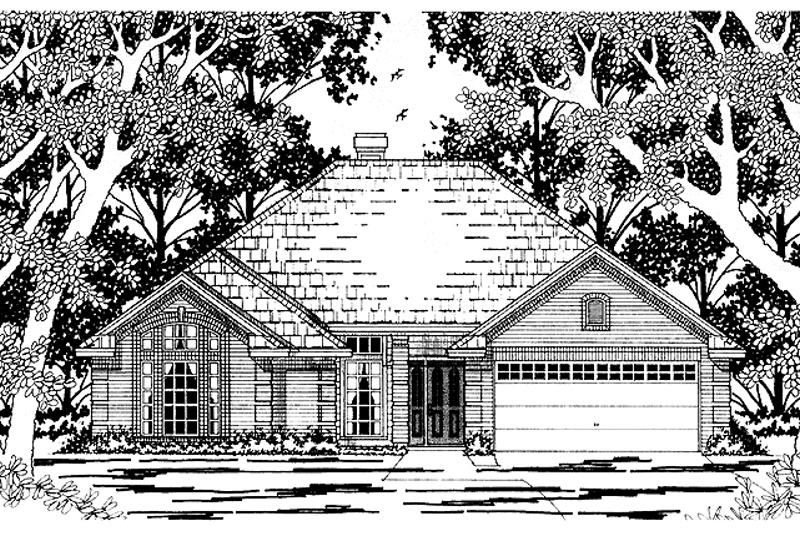 Architectural House Design - Ranch Exterior - Front Elevation Plan #42-562
