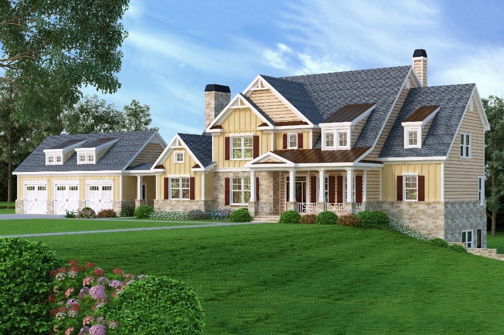 Craftsman Style House  Plan  5  Beds  4 5  Baths 4405 Sq Ft 