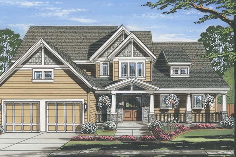 Architectural House Design - Exterior - Front Elevation 3 for Craftsman House Plan #46-859 - 4 bed, 3.5 bath