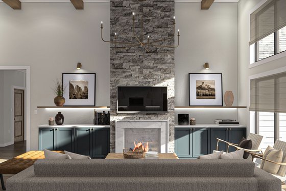 Interior - Family Room 1 for Farmhouse House Plan #455-440 - 3 bed, 2.5 bath